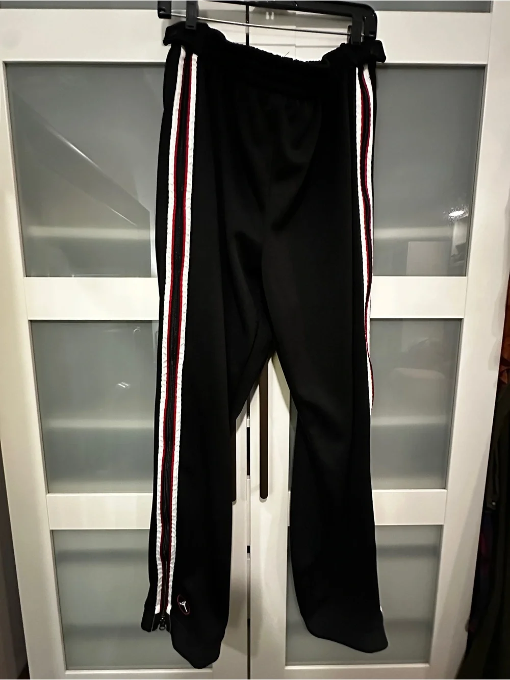 Jordan Black Sweatpants with Red and White Logo
